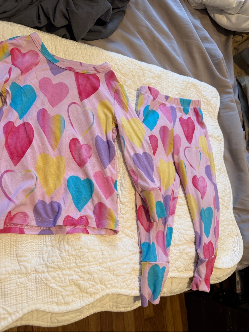 Posh Peanut Pink Heart-Print Pajama Set